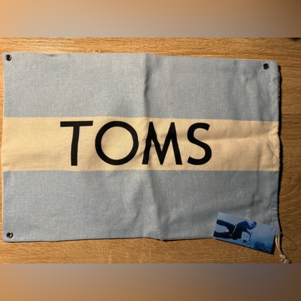 TOMS Beige and Light Blue Dust Bag